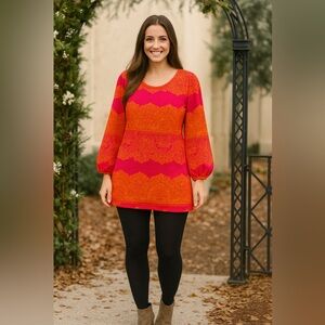 Miami Bold Orange and Pink Lace Tunic